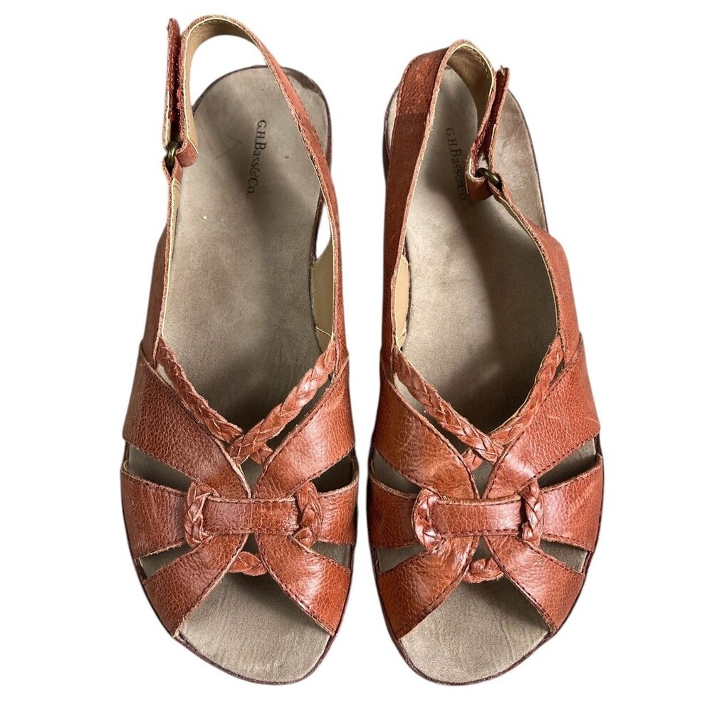 G.H. Bass Coral Leather Keli Slingback Sandals  Size 11  Casual Summer Vacation
